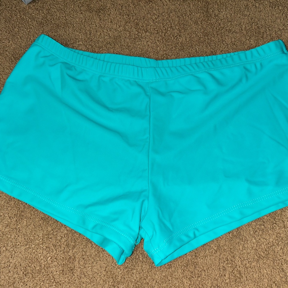 Women's Aqua and Black Swim Shorts